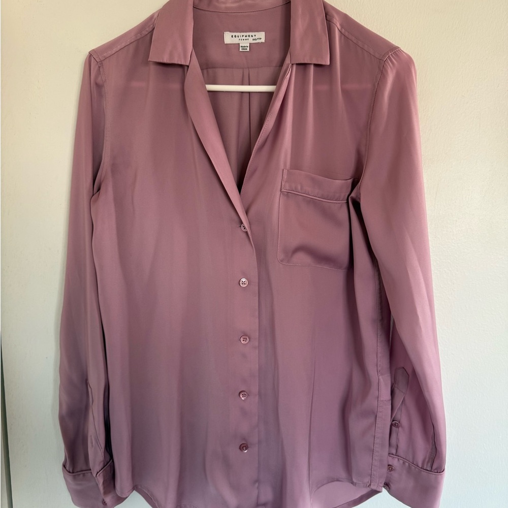 Equipment Lilac/Pink Silk Button-Up Blouse - Picture 2 of 6